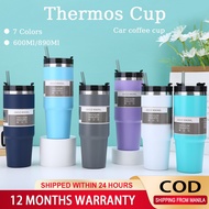 600/890ML Insulated Vacuum Tumbler Stainless Steel Mug Bottle Coffee Mug