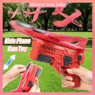 Kids Plane Gun Toy LED Aircraft Toy with Launcher Aeroplane Toys Plane Toy Kapal Terbang Mainan