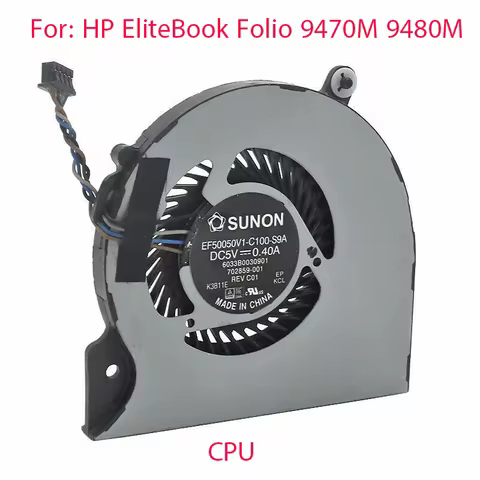 Laptop CPU Cooling Fan For HP EliteBook Folio 9470M 9480M 702859-001