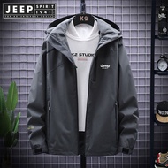 JEEP SPIRIT 1941 ESTD Mens Outdoor Hooded Waterproof Windproof Windbreaker Jacket Jacket Plus Size 7