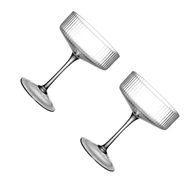 [A SELL Sale] 2PCS/SET Ice Cream Dessert Glass Crystal Glass Tall Cocktail Glass Platter Vertical  M