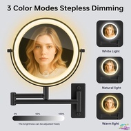 SG Local Shipmen Rechargeable Wall Mounted Lighted Makeup Mirror, Mounted Makeup Magnifying Mirror w