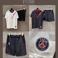 Set short sleeve Printed with Red Stripes PSG Logo Standard Form SC - Cool Cotton Men's and Women's 