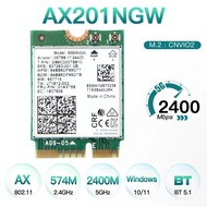 Ax201 Wi-fi6คีย์ Cnvio2 M.2ดูอัลแบนด์2.4G/5GHz การ์ดตัวรับสัญญาณ WiFi Dmc/ax Bluetooth-รองรับ5.0สำหร