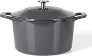 Martha Stewart Gatwick 7 QT Enamel Cast Iron Dutch Oven, Gray