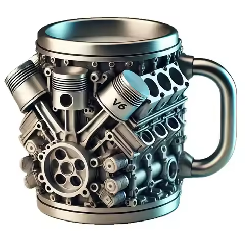 Creative Engines Stainless Steel Cup Mechanical V8/V6 Engine Mug Coffee Beer Funny Drinking Office C