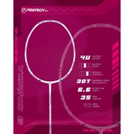 【Original】Protech Varno 6【Frame or Install String 4-knot+ FOC Overgrip】Badminton Racket - WHITE PINK