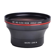 58MM 0.43X Professional HD Wide Angle Lens (w/Macro Portion) for 70D 77D 80D 90D Rebel T8i T7 T7i T6
