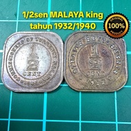 B131 syiling 1/2sen king malaya duit zaman British duit syiling lama duit Malaysia lama barang antik