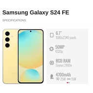 SAMSUNG Galaxy S24 FE 5G (6.7' inches) || (8GB RAM + 256GB/512GB ROM) AI Phone || 1 YEAR  WARRANTY B
