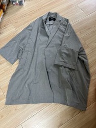 Initial 型格 灰色寬鬆西裝外套 長斗篷