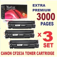 OFFER 3PCS HP CF283A / 283A / 83A Black LaserJet Toner PREMIUM ( EXTRA 3000PAGES)