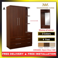 4ft CRISMEL 3/5 Drawers Open Door Wardrobe - Wardrobe King