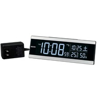 Seiko Clocks Seiko Clock Table clock Alarm clock Radio wave Digital AC powered Color LCD Series C3 04: Silver Hairline Body size: 7.3×22.2×4.4cm DL306S