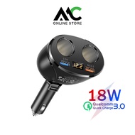 Hoco HK22 ที่ชาร์จในรถ 18W ฟาสชาร์จ Quick Charge 3.0 มีช่องเสียบ 2 USB และช่องขยาย 2 ช่อง รองรับ 12v