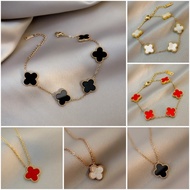 Four-Leaf Clover Bracelet Female Titanium Steel No Fading Necklace Bracelet Titanium Steel Flower Ad