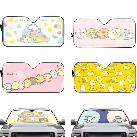 Character S-Sumikko Gurashi Sun Visor Car Windshield Sun Shade UV Protection Foldable Heat Insulatio