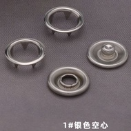 不銹鋼彩色嬰兒圍嘴扣 五爪扣 子母扣 寶寶爬服扣 空心實心扣- 01#空心銀色 均碼