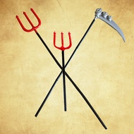 [Ready Stock] Halloween Props Simulation Weapon Game Props Dress Up Weapon Devil Fork Decoration Sku