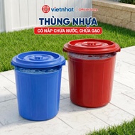 Viet Nhat Water Container with Plastic Lid - Round Plastic Container with Lid Capacity from 25L - 60