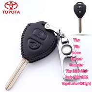 2 buttons Genuine Leather Car Key Case for Toyota vios2006-2012 / yaris2006-2012 /Vitz/commuter/toyo