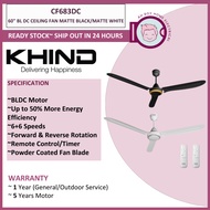 KHIND 60" BL DC Ceiling Fan Matte Black/Matte White CF683DC