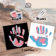 Art@dewata - Couple Hand Painting Package/Couple Hand Stamp Canvas | Canvas 20x20 cm | Couple Hand Painted Canvas