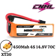 CNHL MiniStar 14.8V 450mAh 70C 4S Lipo Battery with XT30 Plug CNHL450/70-4S