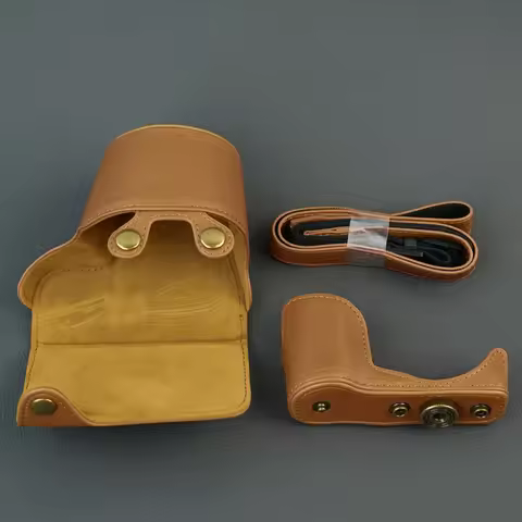 Camera Bag PU Leather Case For Sony A5000 A5100 Protective Cover With Shoulder Strap Camera Body Cas