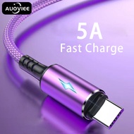 AUOVIEE 5A LED Cable Fast Charge สำหรับ iPhone Samsung OPPO Xiaomi Huawei Mate 40 โทรศัพท์มือถือ Android Micro USB Type C Lightning Cable