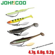 4pcs/pkt Offset Fishing Hooks 4.7g, 6.8g, 9.2g Lead Weighted Crank Hook with Spoon Soft Baits Hook A