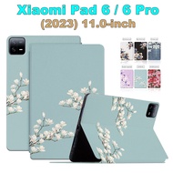 For Xiaomi Pad 6 (2023) 11.0" Mi Pad6 Pro High Quality Casing Tablet Protective Case Fashion Blooming Beautiful Flowers Flip Leather Stand Cover