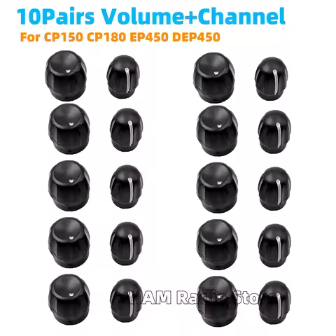 10Pairs Volume and Channel Knob Button Cap for Motorola CP200 CP200D CP040 Pro5150 GP380 HT1250 CP15