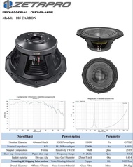 SPEAKER KOMPONEN 18 INCH ZETAPRO 185 CARBON SPIKER ZETAPRO 185 CARBON