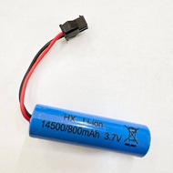 Ready Stock &gt;&gt; 3.7v 14500 - 800mAh Sm-2pin Plug Battery Rechargeable for RC Toys