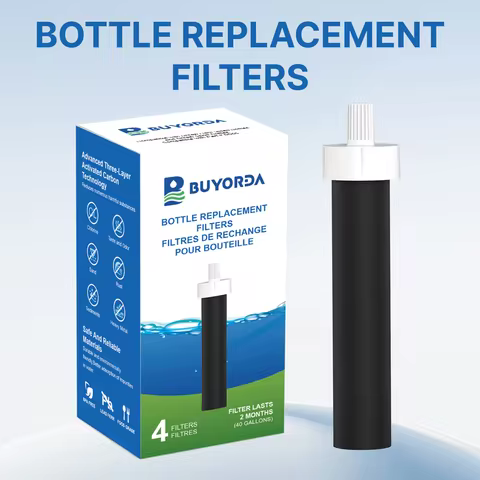 Activated Carbon Water Bottle Filter Replacement for Brita BB06 Fits Hard Sided Stainless Steel Plas