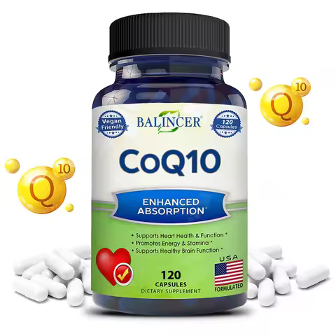 CoQ10 Supplement, Antioxidant, Vascular & Heart Support, Blood Pressure Balance, Immune Health, 120 