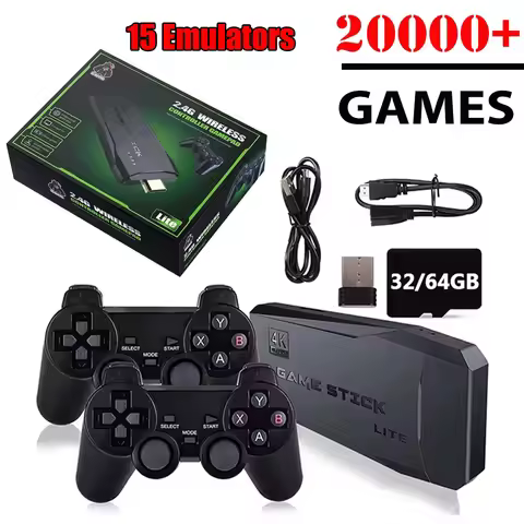 4K Game Stick 64G Video Game Console Built-in 20000+ Games For PS1 Retro Handheld Game Player Wirele