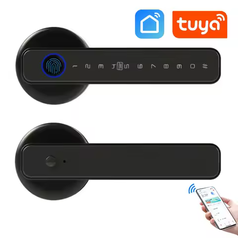Tuya SmartLife APP Smart Fingerprint Password RFID Card Lock Dead Bolt For Indoor Home Wooden Metal