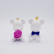 【情人節禮盒】白色皇冠小熊擴香石組-情人節-婚禮-婚房布置-生日
