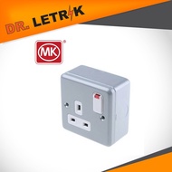 MK G2977 ALM 1 gang 13A Metalclad switch socket outlet