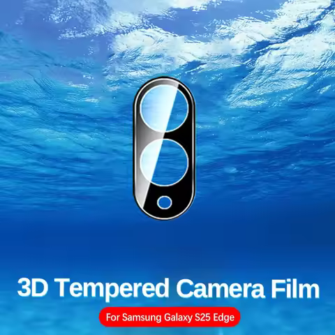 Samsun S25Edge Glass 1-3Pcs 3D Black Tempered Glass Curved Camera Protector for Samsung Galaxy S25 E