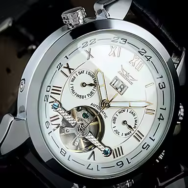 JARAGAR Watch Men Tourbillon Watches Roman Numbers 5 Hands Date Date Week Automatic Mechanical Wrist