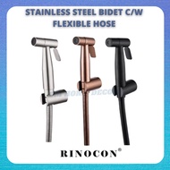 RINOCON Stainless Steel SUS 304 Hand Bidet Sprayer for Toilet c/w 1.2m flexible hose
