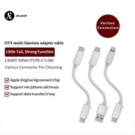 JCALLY OT4 OTG multi-function adapter cable Light-ning TPYE-C USB  interface wire control for UP5 M3