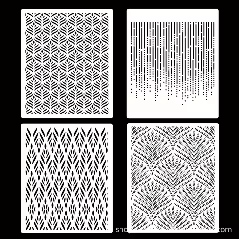 4pcs Cake Stencils Set - Floral Geometric Designs for Wedding Cake Decorating