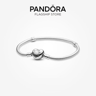 Pandora Moments Heart Clasp Snake Chain Bracelet