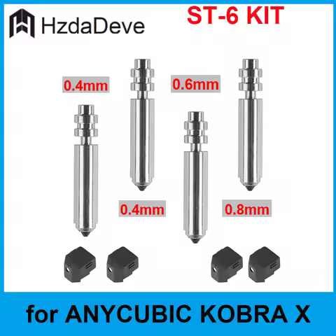0.25 0.4 0.6 0.8mm Multi Size Nozzles and Hot End Heating Components Compatible with Anycubic Kobra 