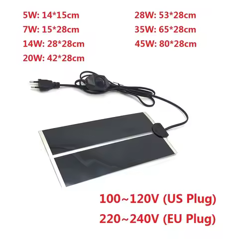 110V 220V Reptile Warm Mat Pet Heating Pad Electric Blanket for Incubator Aquarium 5W/7W/14W/20W/28W