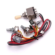 HS-Wiring Harness 3 way Toggle Switch 2V2T 500K Pots & Jack  For LP Electric Guitar
